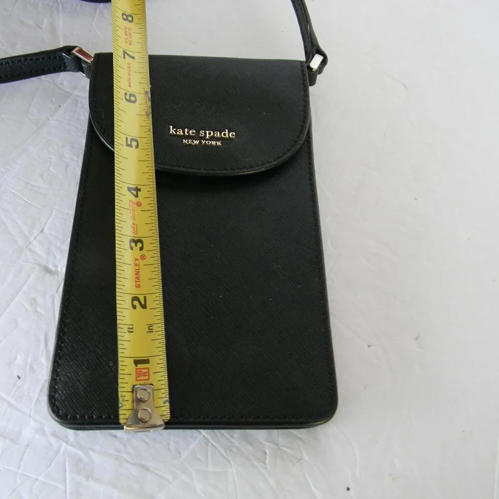 Kate Spade Cameron North South BLACK SAFFIANO LEATHER Phone Crossbody Bag - Picture 4 of 8